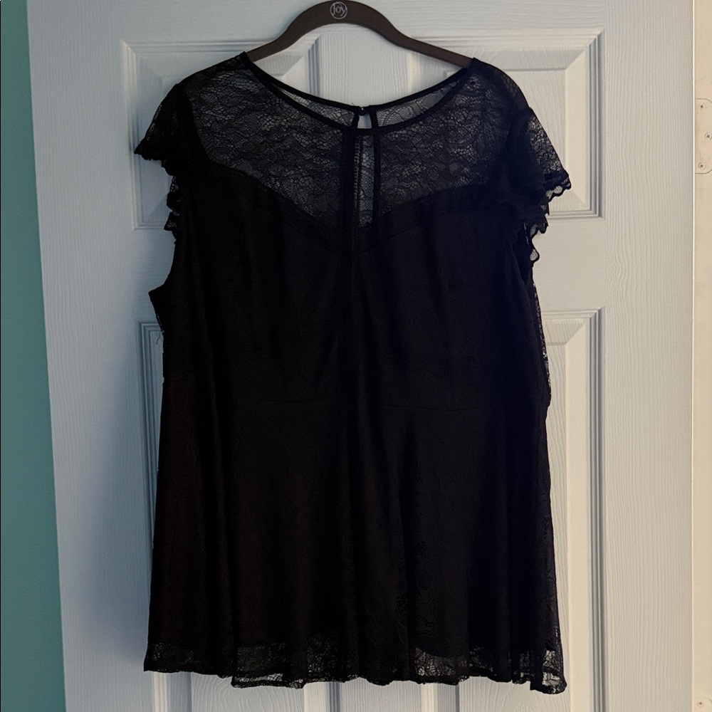 Torrid Black Lace Detail Top